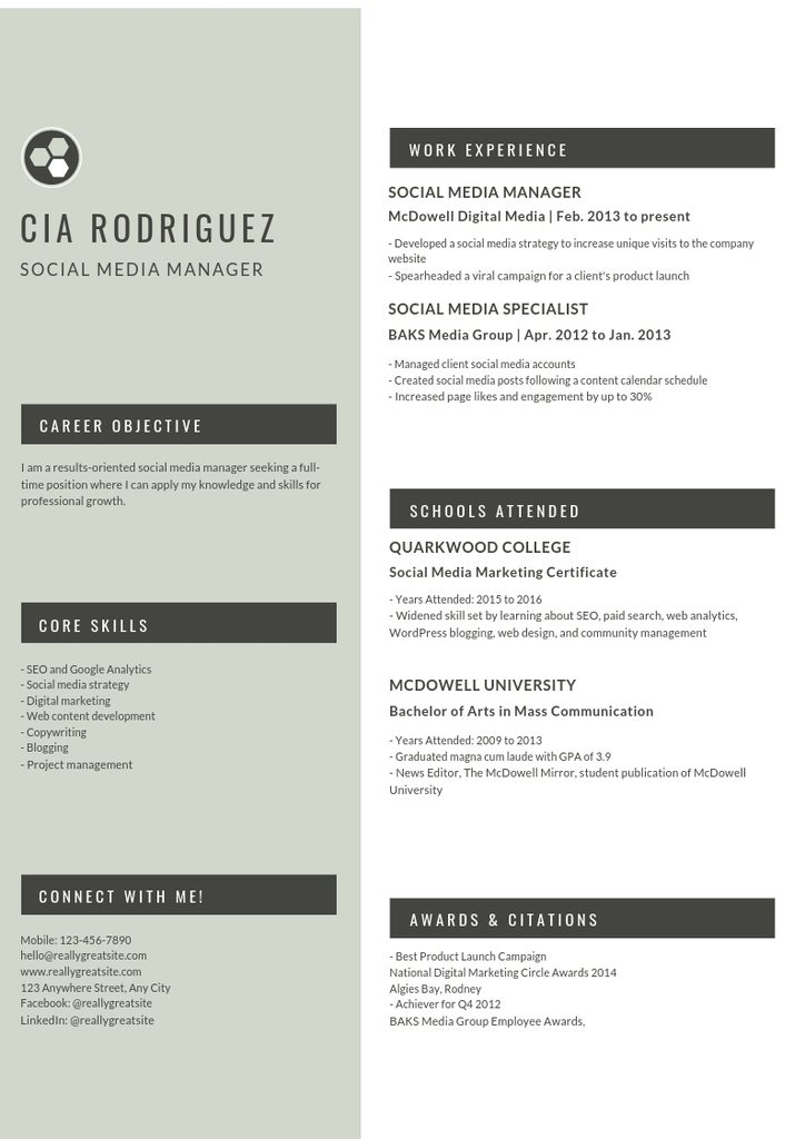 CV minimaliste