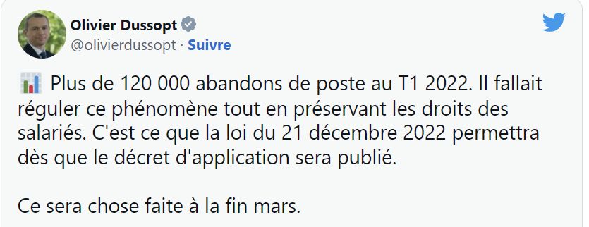 olivier dussopt abandon de poste