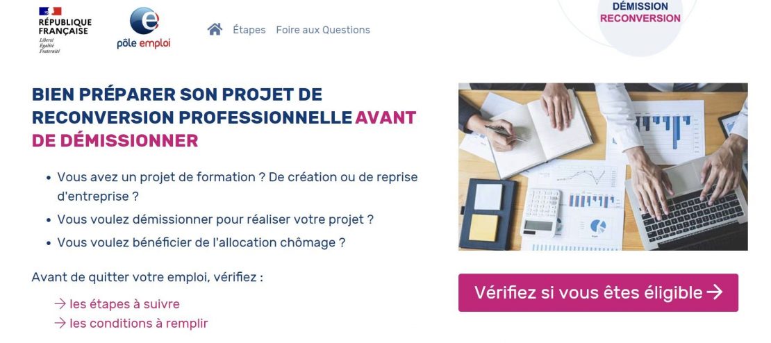 démission reconversion site gouvernement